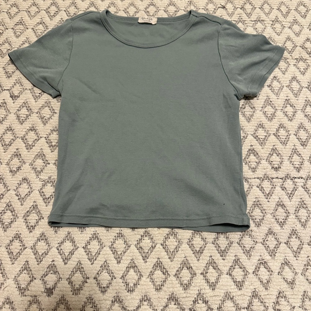 Brandy Melville John Galt Green Cropped Tee